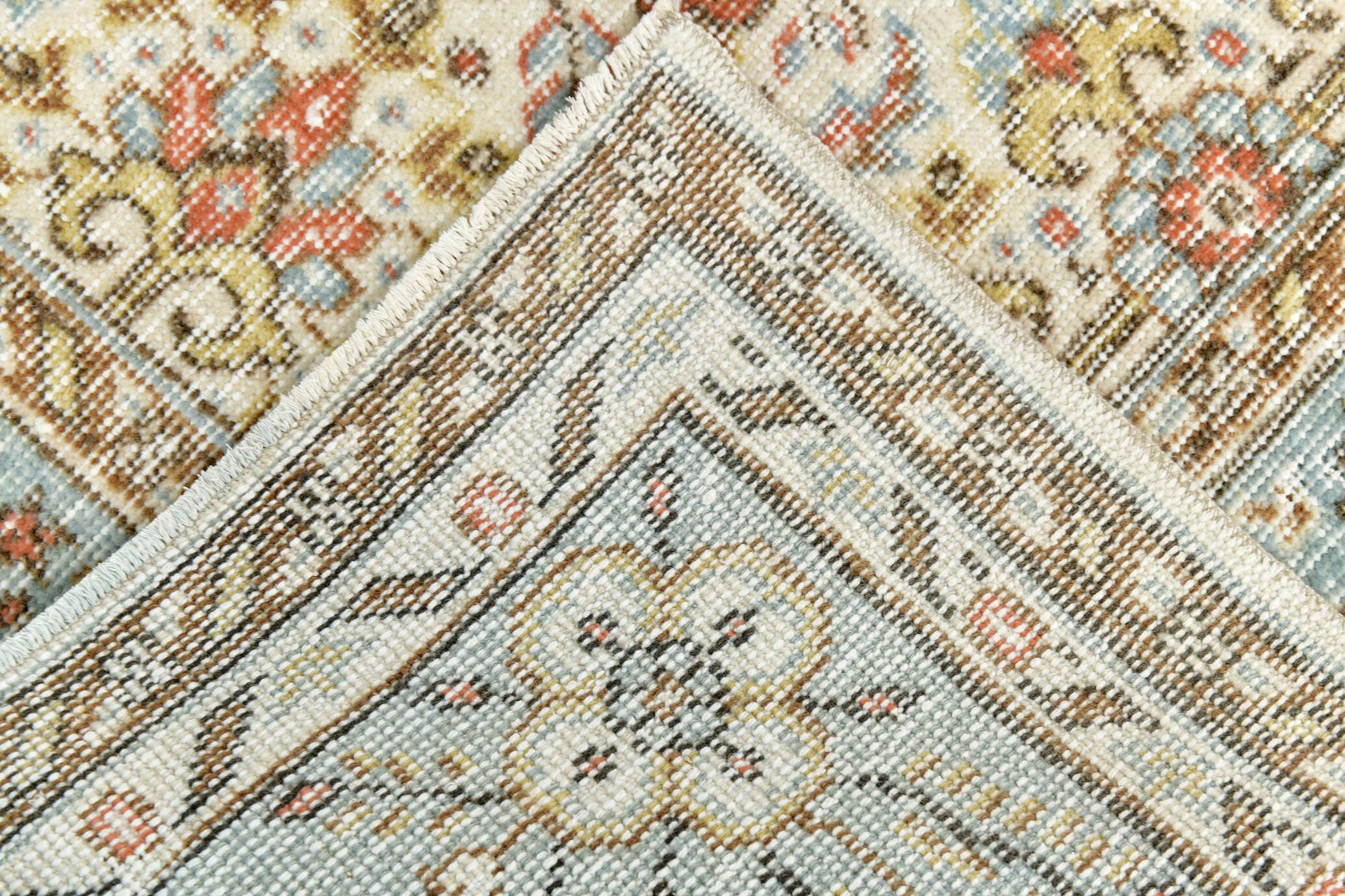 6x9 Sky Blue Turkish Vintage Area Rug 178x286Cm SK 24678