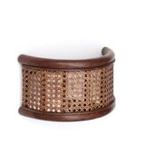 Rattan and cane wall lamp, 60s