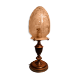 LAMPE OBUS VERRE MOULER ART DECO ERA MULLER DEGUE pretty lamp art deco foot brass