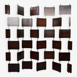 Vintage screen in wood and brass