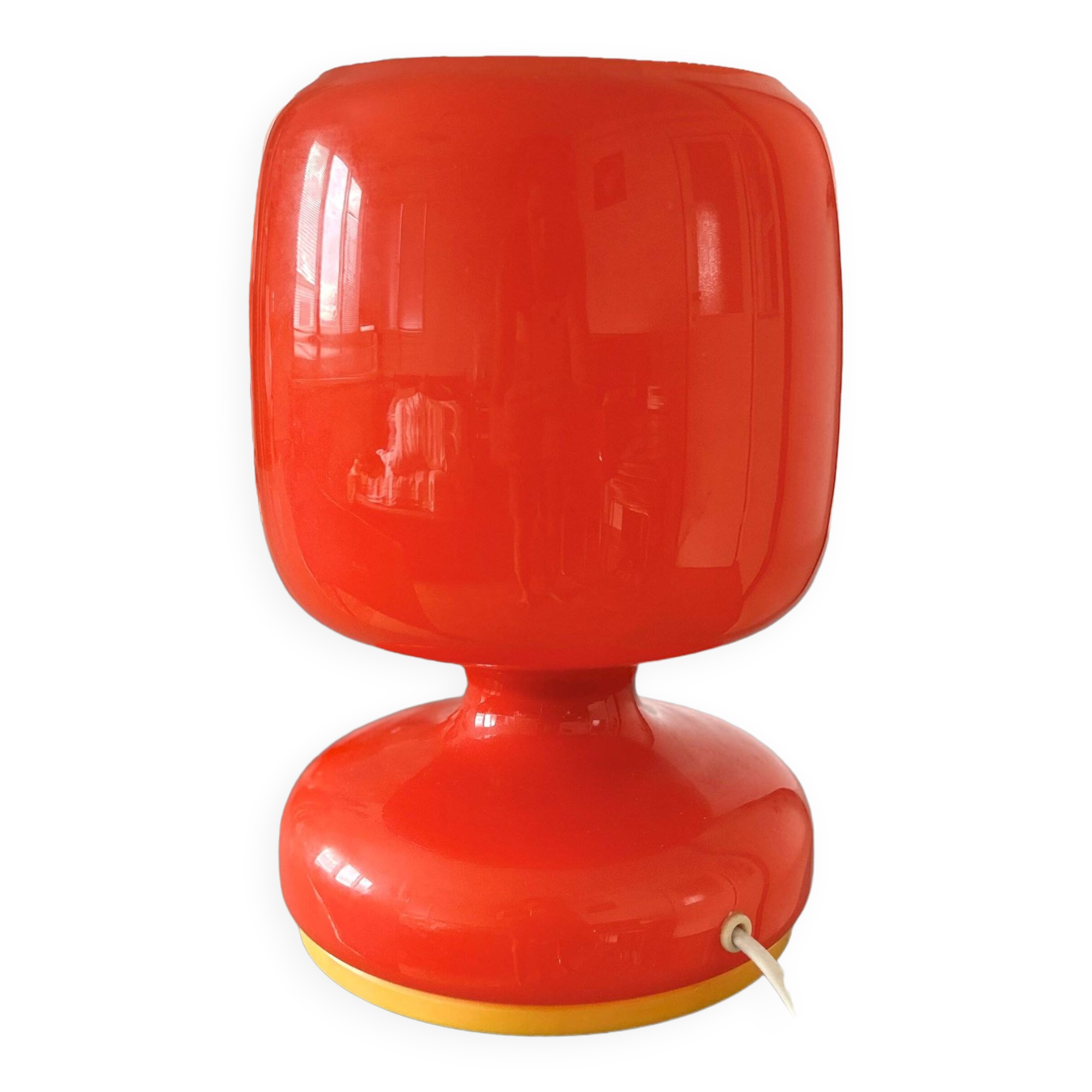 Lampe de bureau vintage en verre opale pour Osvetlovaci Sklo, Tchécoslovaquie