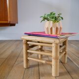 Small rattan and bamboo stool 1970