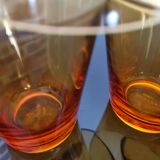 Set of 5 amber brown glasses Vereco 1970s