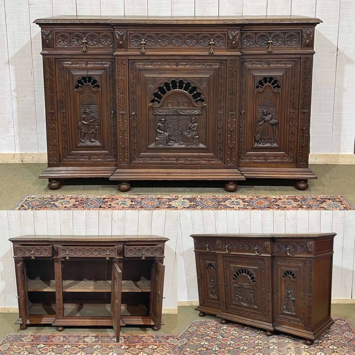 1930s Breton chestnut sideboard