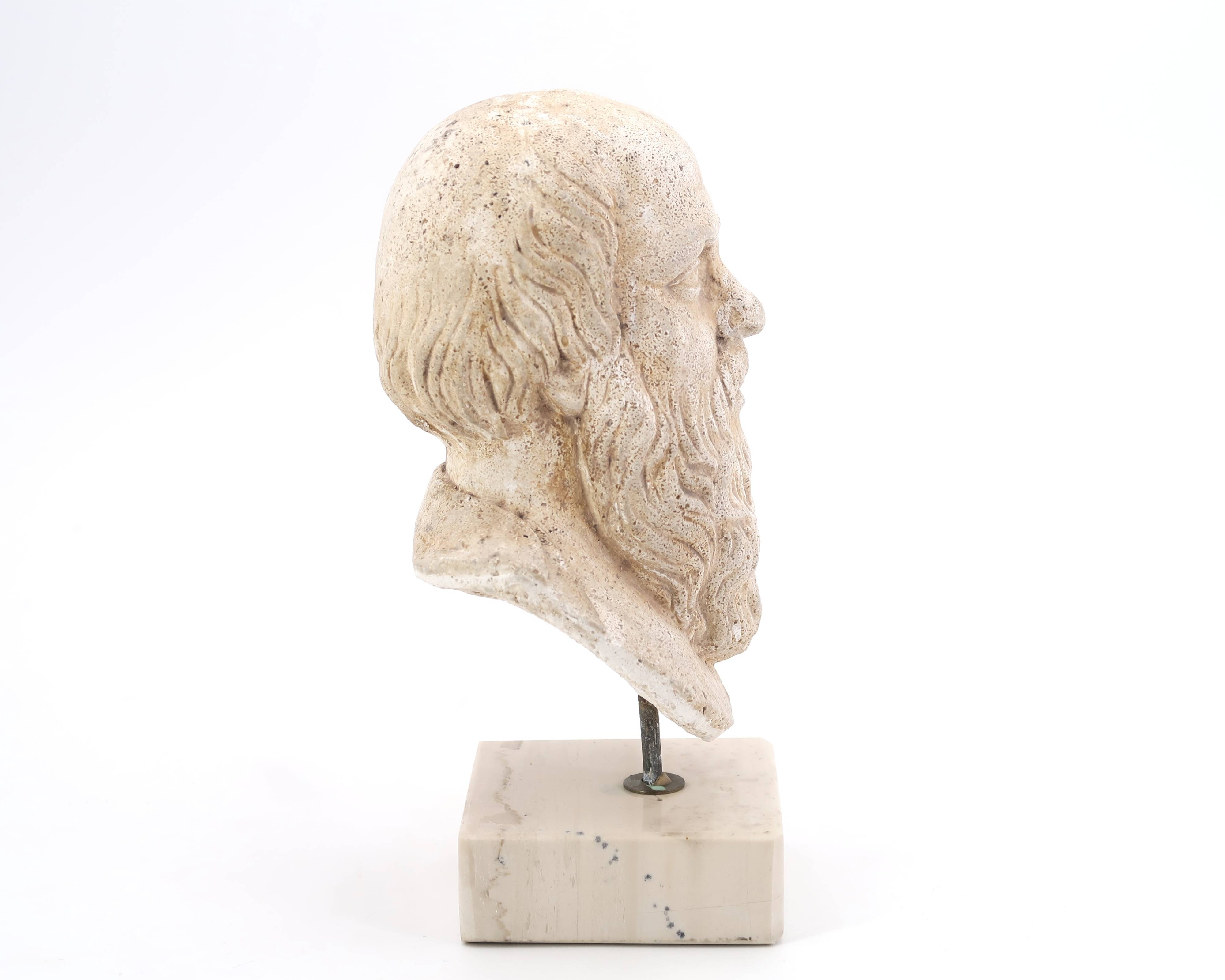 Plaster bust of a Greek man Socrates, 1970s