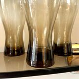 4 smoked glass glasses