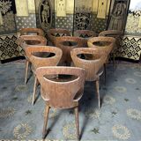 Suite of 10 bistro chairs model Ant by Baumann