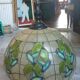 Ancienne suspension vitrail style Art Nouveau