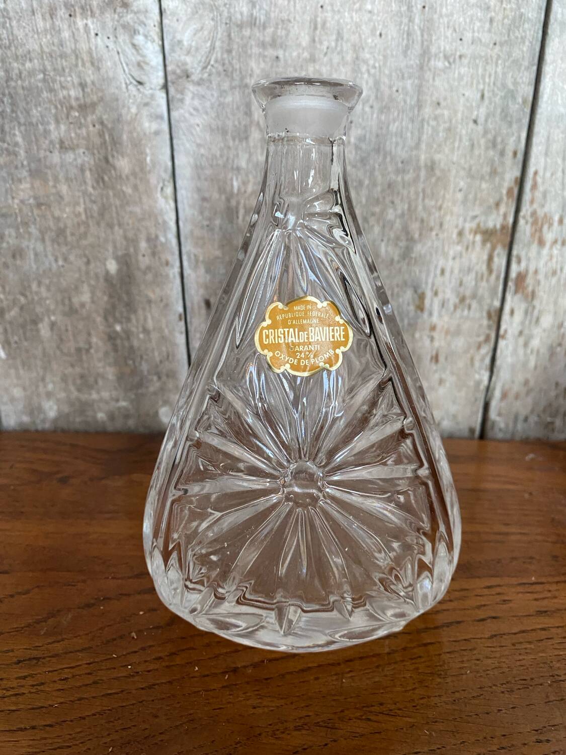 Antique Bavarian Crystal Liqueur Decanter Vintage Cut Crystal #B667