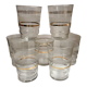 Set of 7 granite water glasses with golden edging 50s-60s