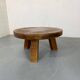 Vintage Brutalist Rustic Wabi-Sabi Oak Coffee Table, France, 1950s