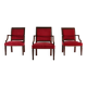 Empire‑Style Armchairs in Wood and Red Velvet, Belgium ca. 195