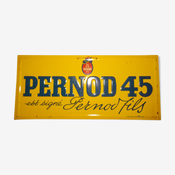 Plaque Pernod45 ancienne peinte signée