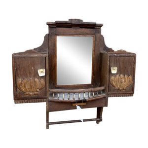 Miroir de barbier en - teck birman