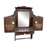 Miroir de barbier en teck birman