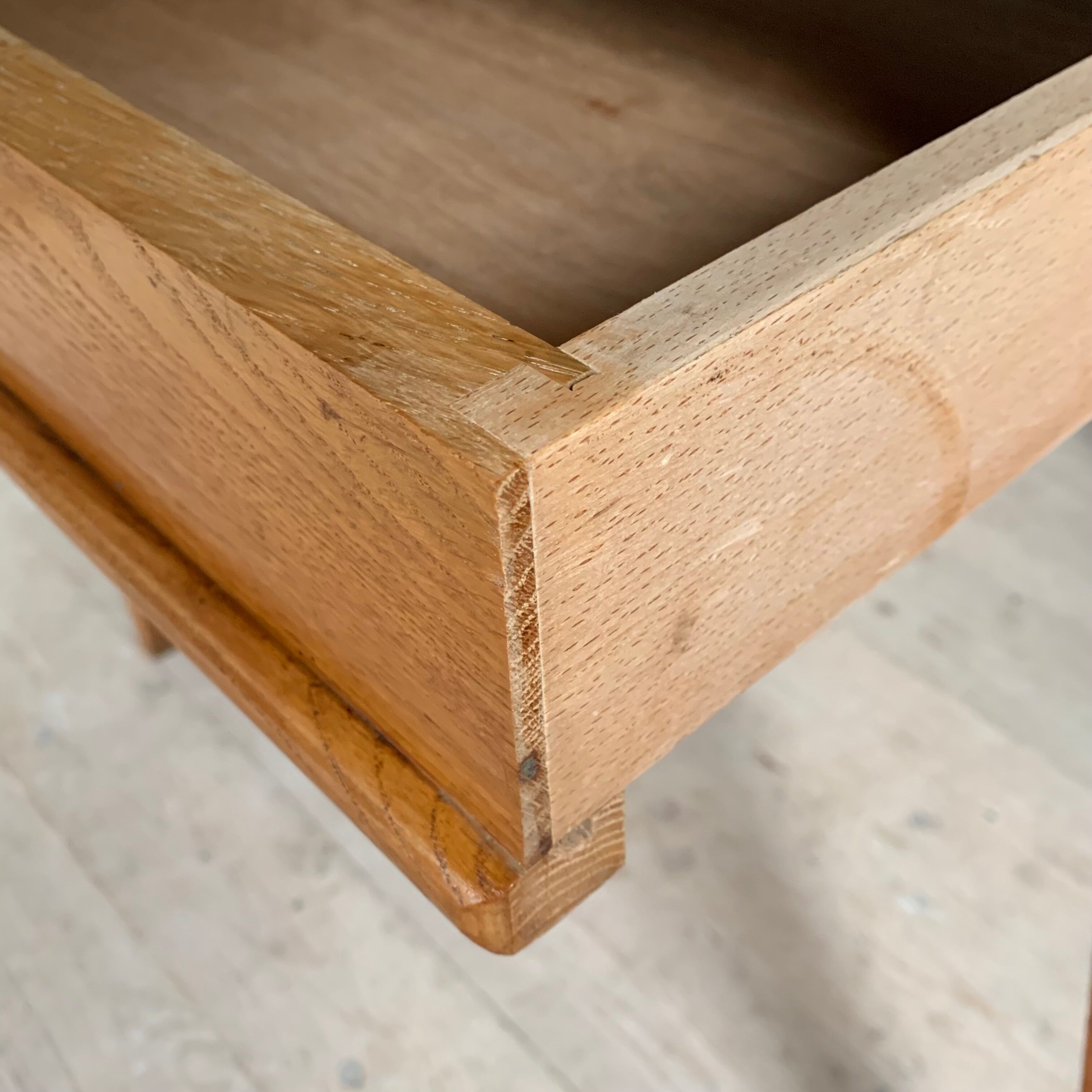 Vintage oak desk foot compass