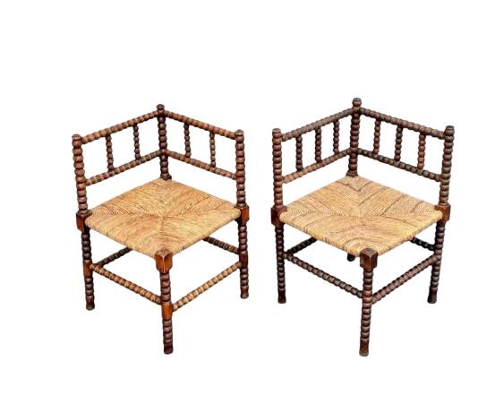 Two antique corner armchairs