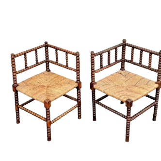 Two antique corner armchairs