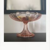 Pink glass compote bowl