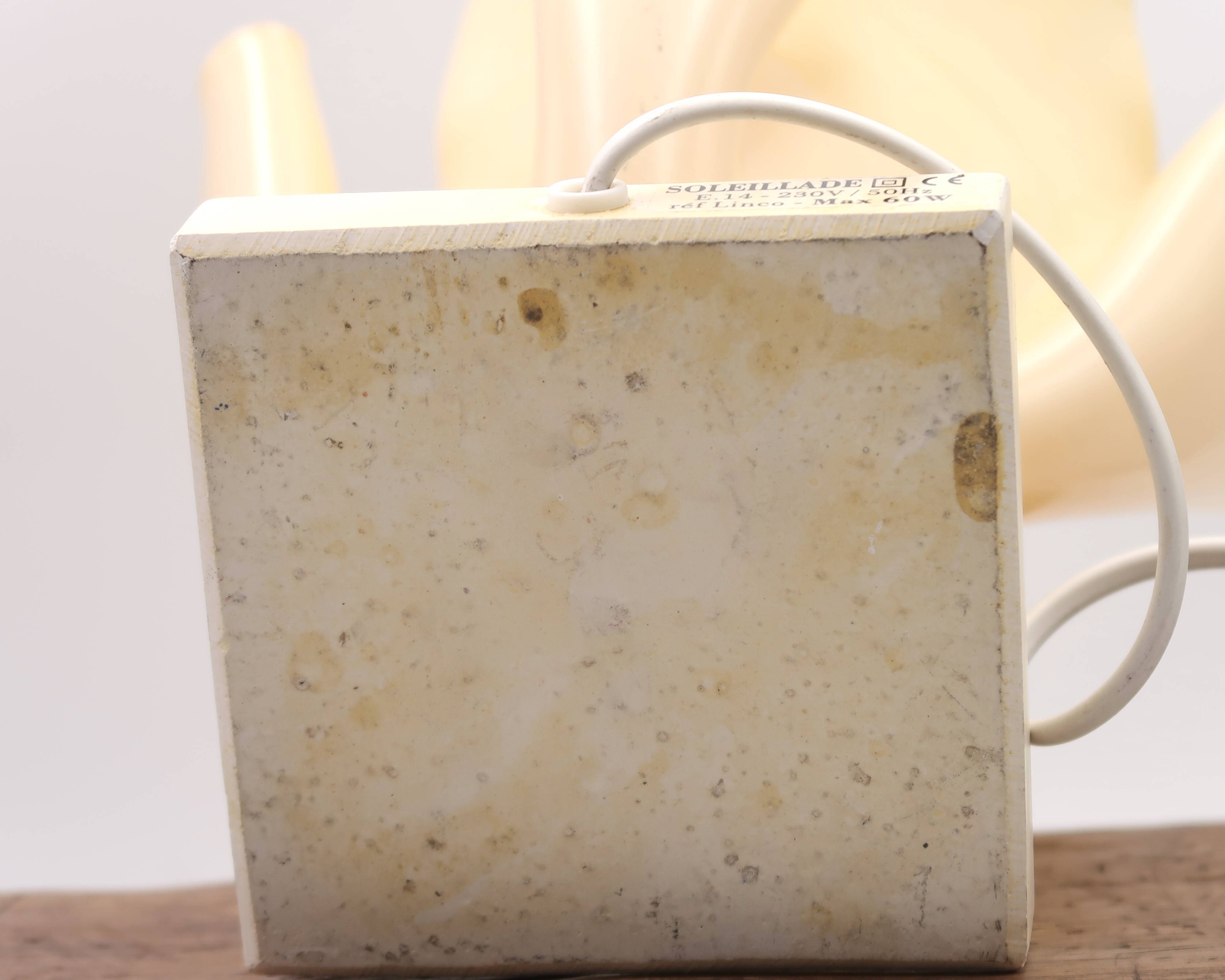 Beige crumpled plexiglass lamp Soleillade,  80s