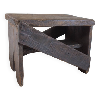 Old farm stool, artisanal and rustic