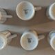 Cups series of six porcelain Hutschenreuther Selb Germany