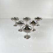 Set of 6 stainless steel ice cream/champagne glasses, Guy Degrenne