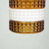 Vintage glass suspension, amber glass cylinder, pendant lamp.