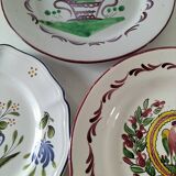 Trio of plates with rooster - Eastern earthenware