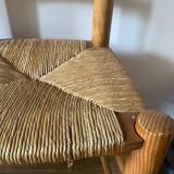 Chaises en pin et paille