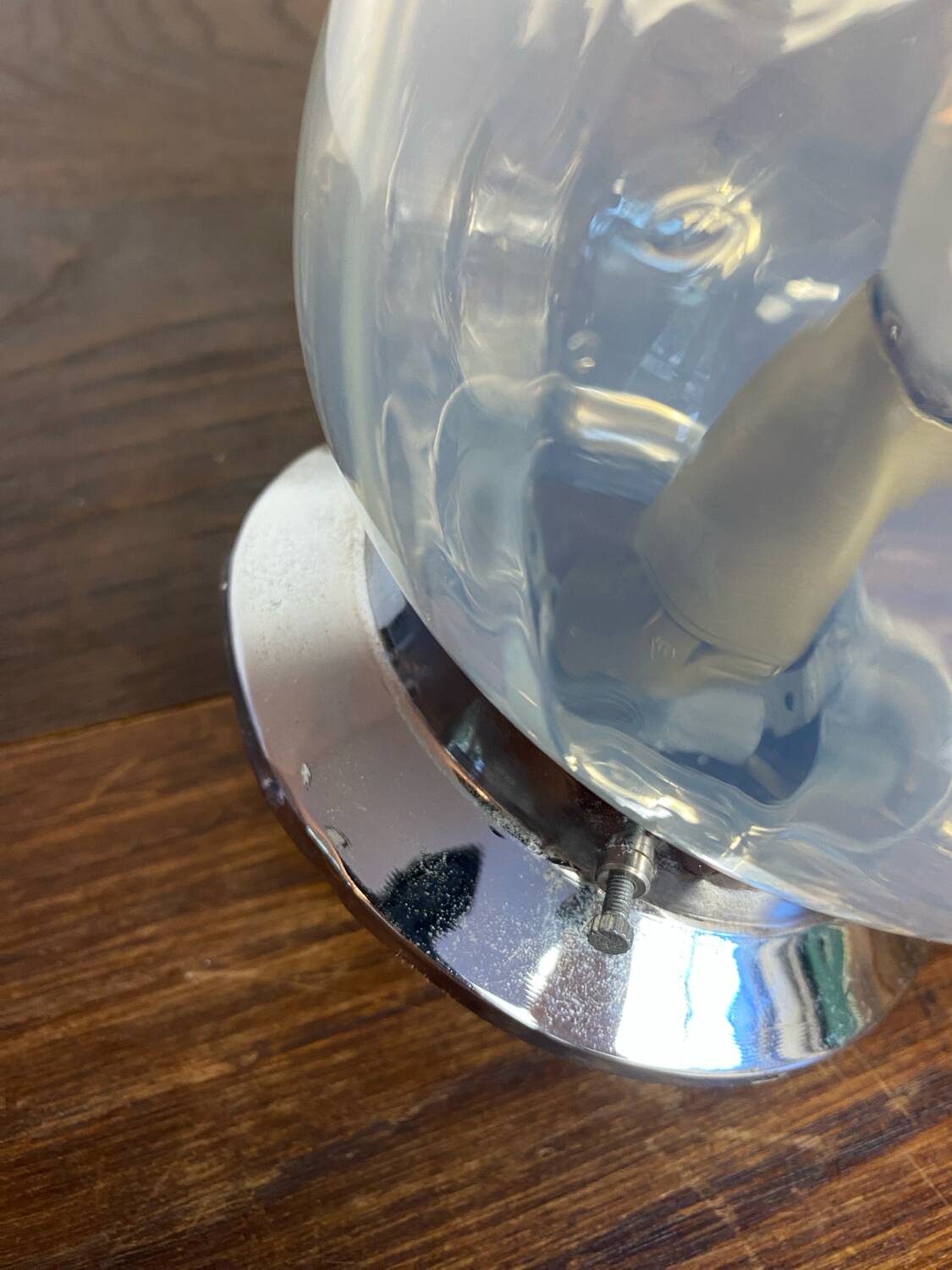 Suspension en verre et métal Art Déco