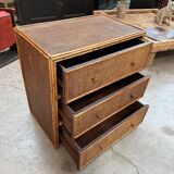 1960s rattan chest of drawers