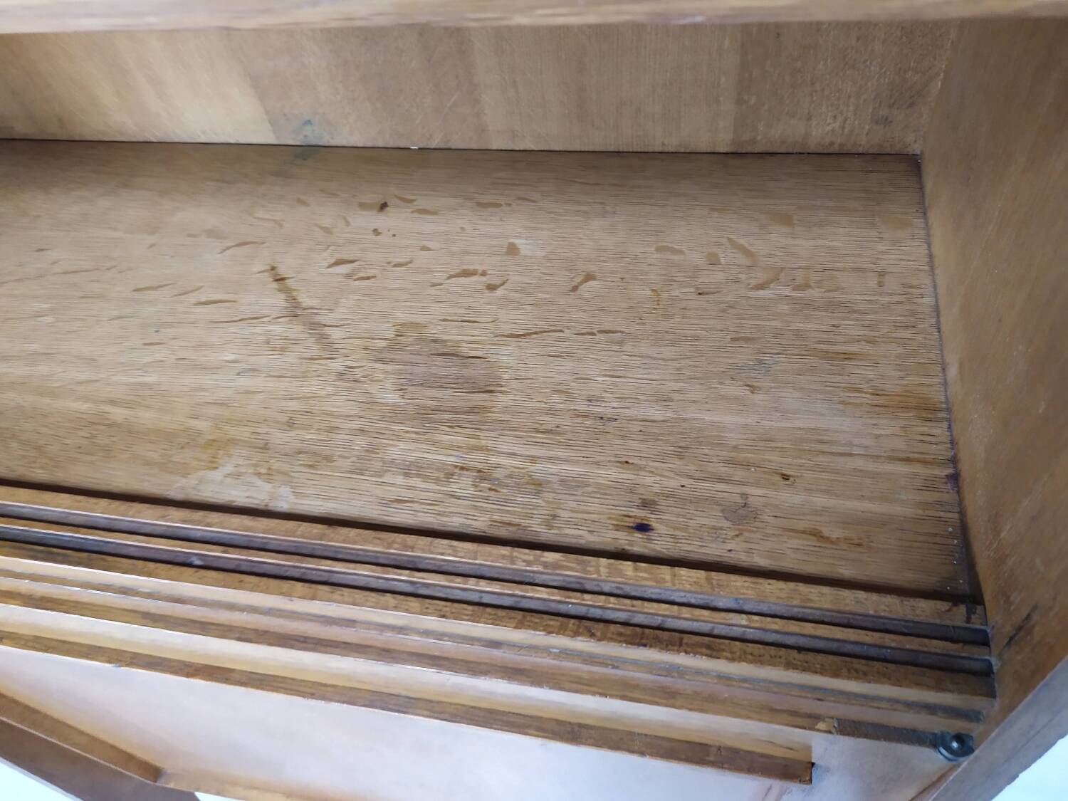 Vintage oak secretary shelf