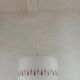 Vintage opaline glass pendant light with geometric design, 1960s Lunel style