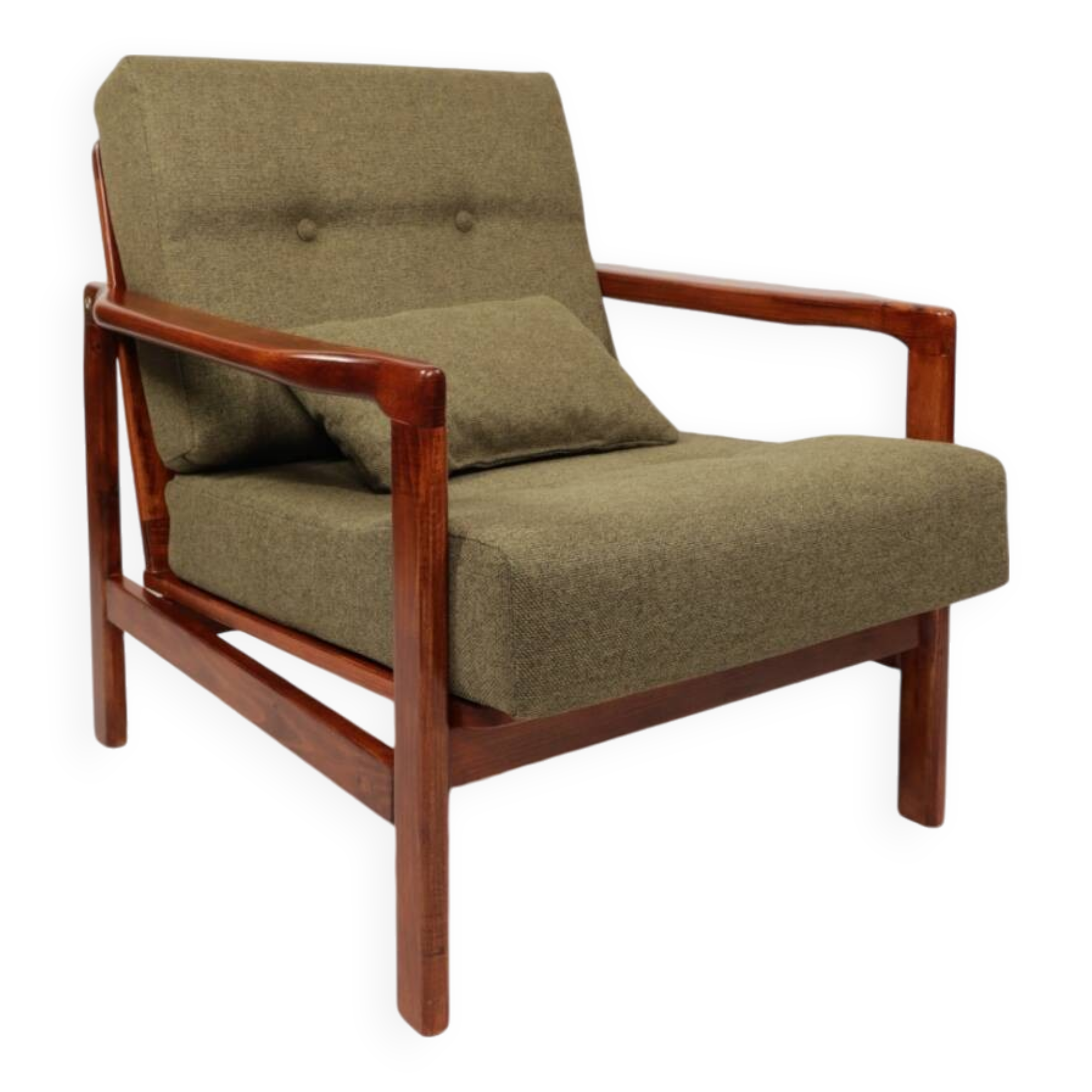 Vintage armchair green olive design by Z.Baczyk 1965