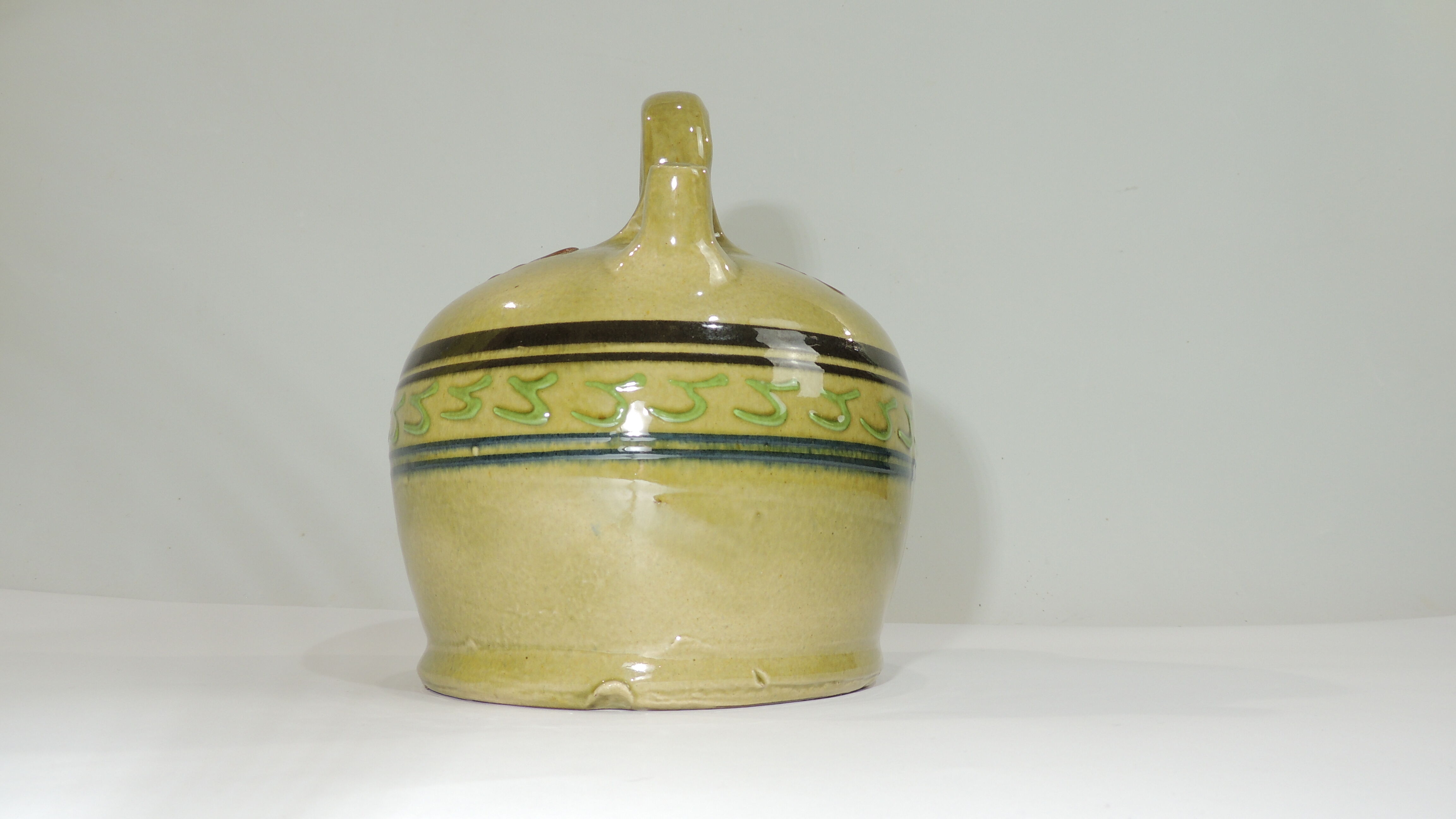 Gargoulette/Glazed terracotta jug/vintage/pitcher