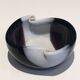 Two-Coloured Black and White Glass Dish with Swirls, circa 1970