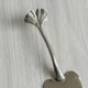 White metal cake server ginkgo