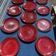12 Assiettes en céramique sang de bœuf Chinoise des années 1950