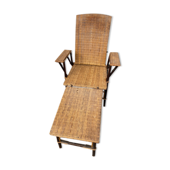 Chaise longue de repos en osier