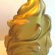Tulip frosted amber glass, volute flame for lamp, torch H 20 cm and 8 cm