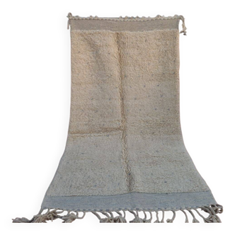 Tapis Berbère Vintage en Laine Écru 250x150 - Style Bohème Authentique