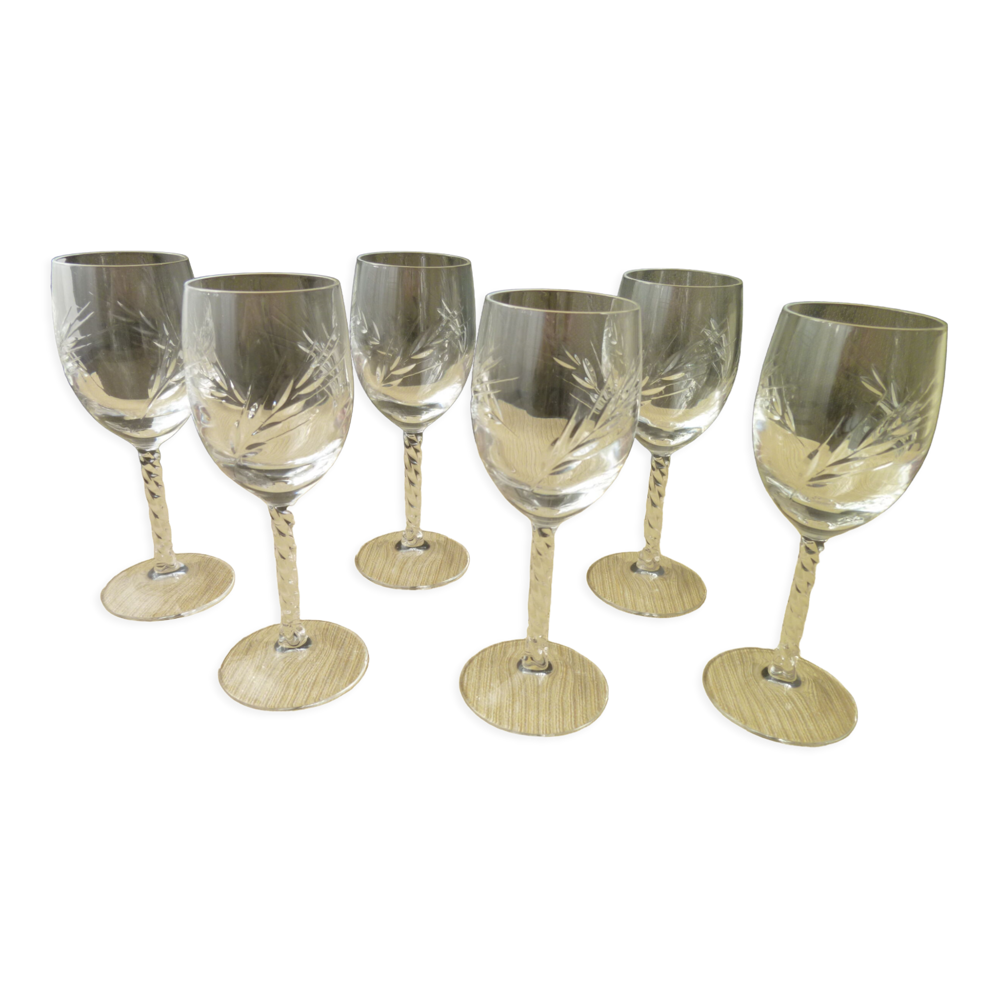 Set of 6 crystal digestive glasses from Arques model Epi