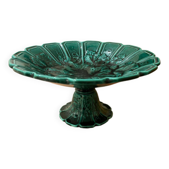 Sarreguemines Majolica Vine Leaf Cup