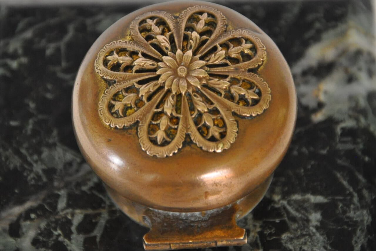 Encrier ancien marbre et bronze