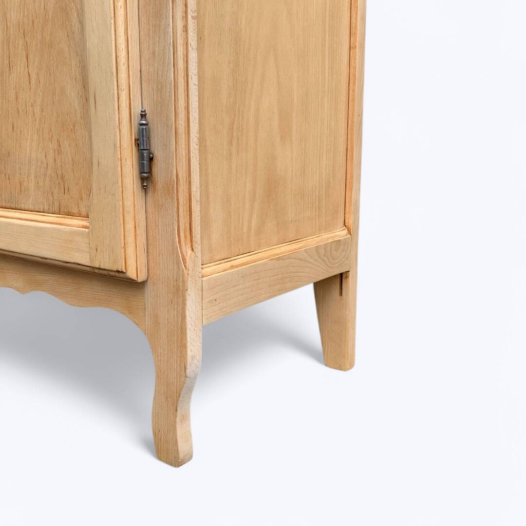 Parisian glass cabinet, raw wood, 1960s