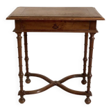 Small desk table in Louis XIII style, solid walnut.