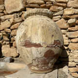 Ancient terracotta pottery jar from the 19th century