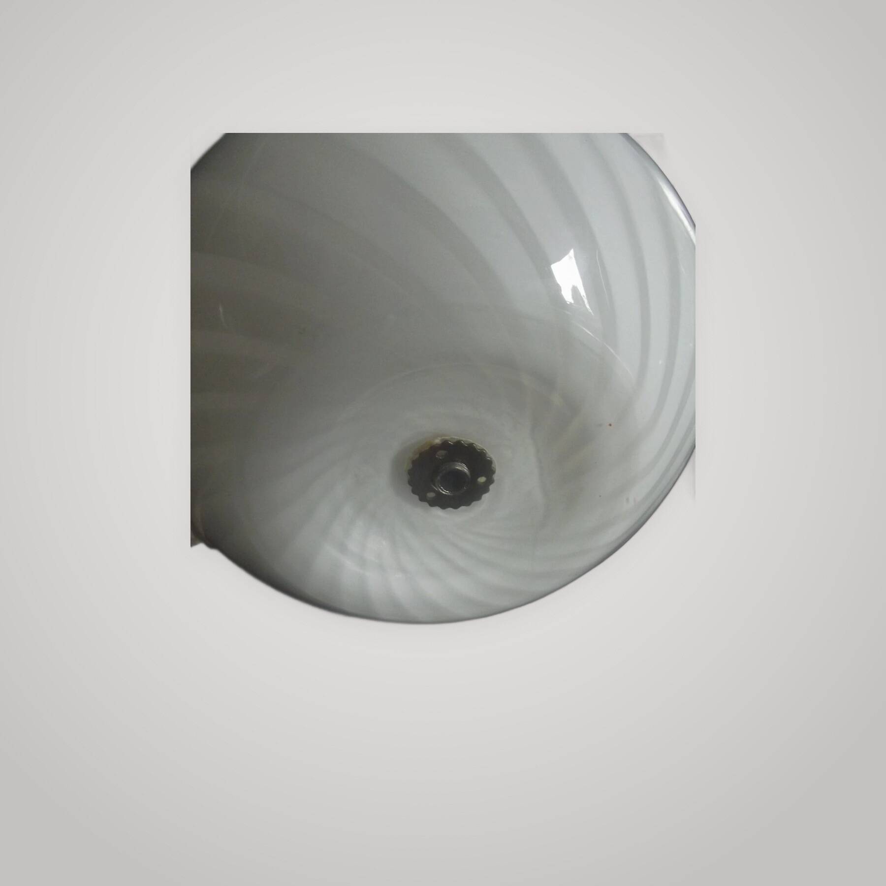 Venini lampe spirale champignon design vintage verre de murano swirl blanc