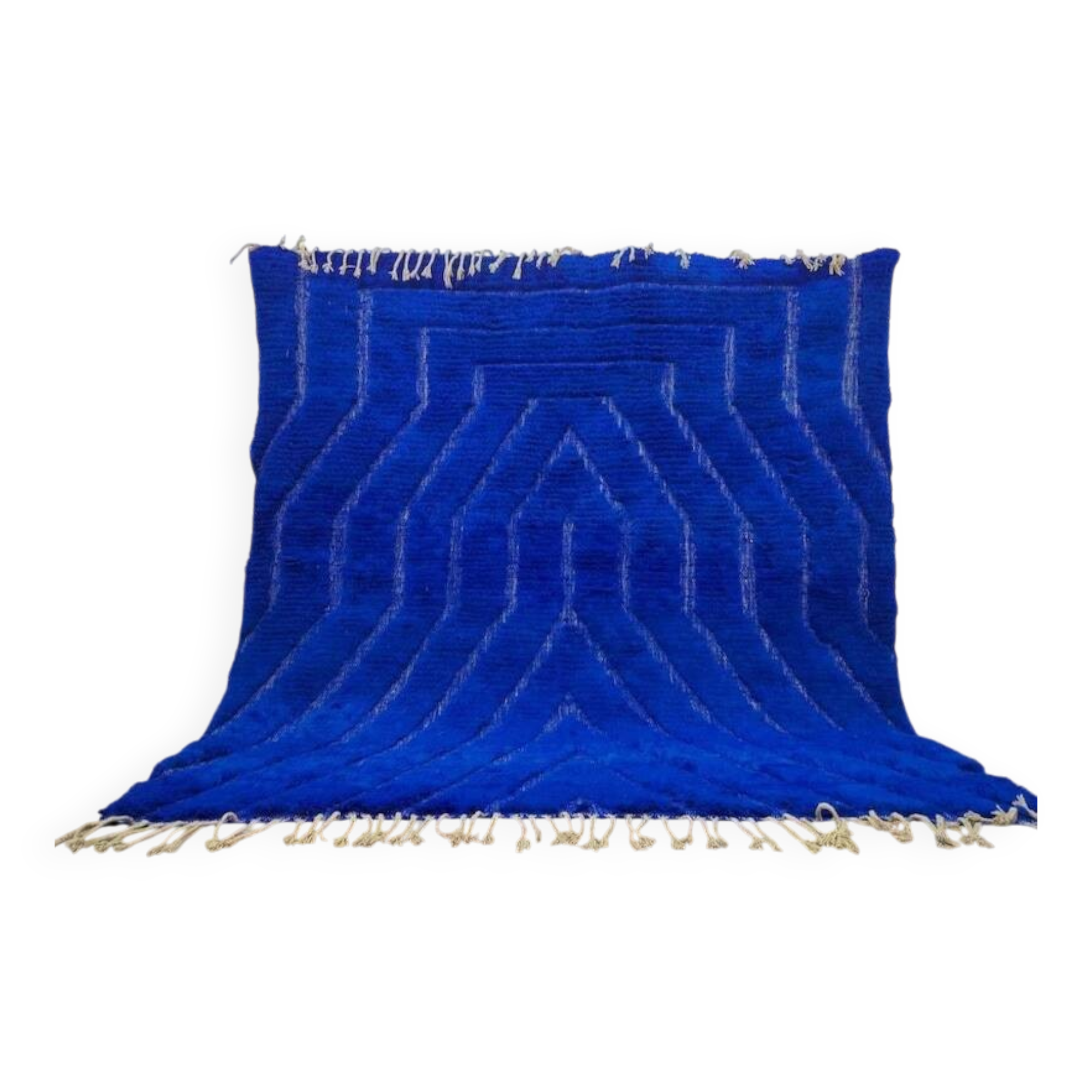 Azilal blue wool rug 250cm x 150cm